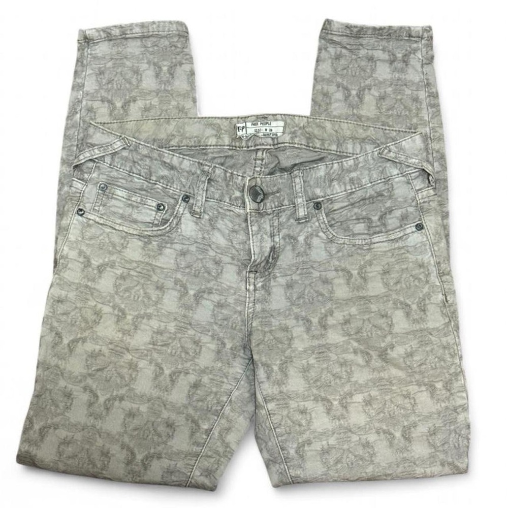 Free People Jacquard Skinny Textured Jeans Size 26